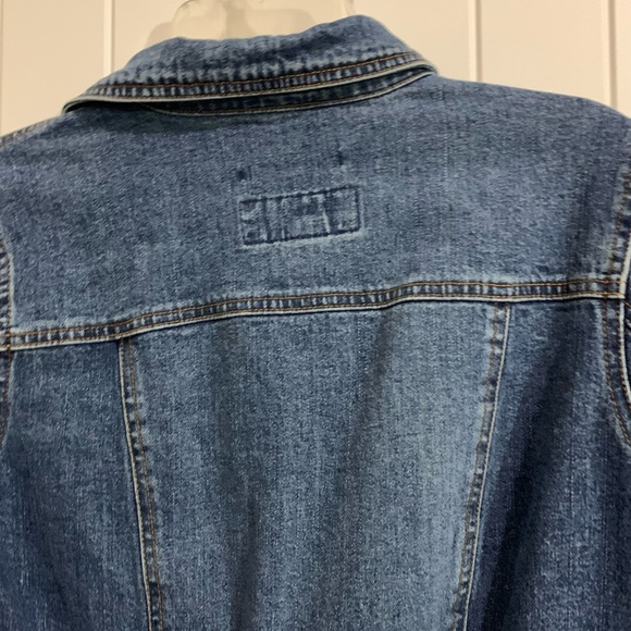 Old Navy Women Classic Blue jean jacket denim snap stretch Small Boho western - Picture 7 of 9